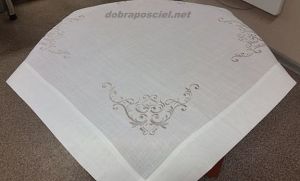 Serweta lnianopodobna 50/100 Wzór 013 Waniliowa biel