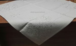 Obrus lnianopodobny 140/180 Wzór 042 Szaro-srebrny
