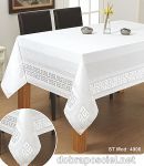 Elegancki obrus plamoodporny 140/300 wzór 4006 kolor Biały