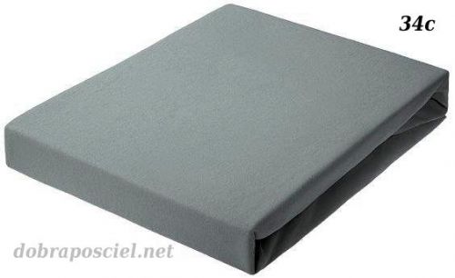 Prześcieradło jersey z gumą 200/220  34C-Szare