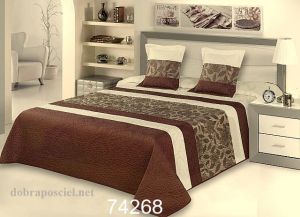 Narzuta na łóżko  200/220 Wzór 74268 Odcienie brązu kremu